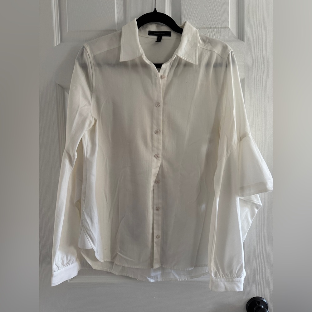 BCBG MaxAzria | Thelma White Button-Up Blouse